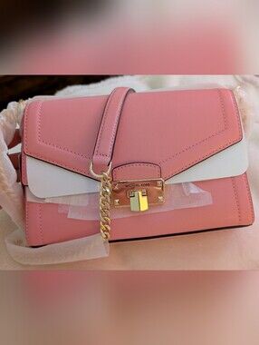 Michael Kors Kinsley Medium Flap Shoulder Bag in Pink NWT